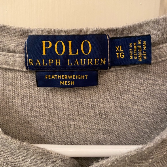 Pair of Ralph Lauren Men's Long Sleeve Henley • Gray & Navy - Picture 8 of 10